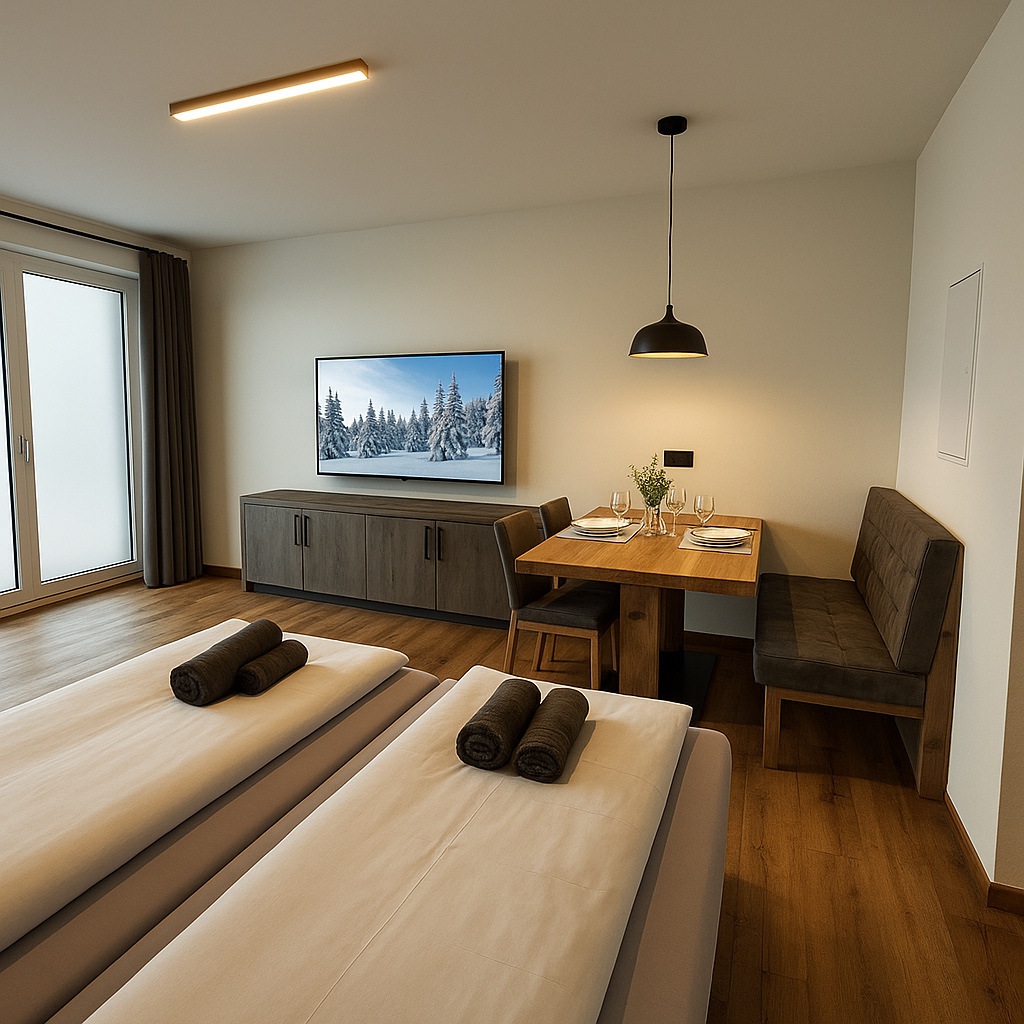 Essbereich im Alpine Apartment im Mountain Home Alpendorf